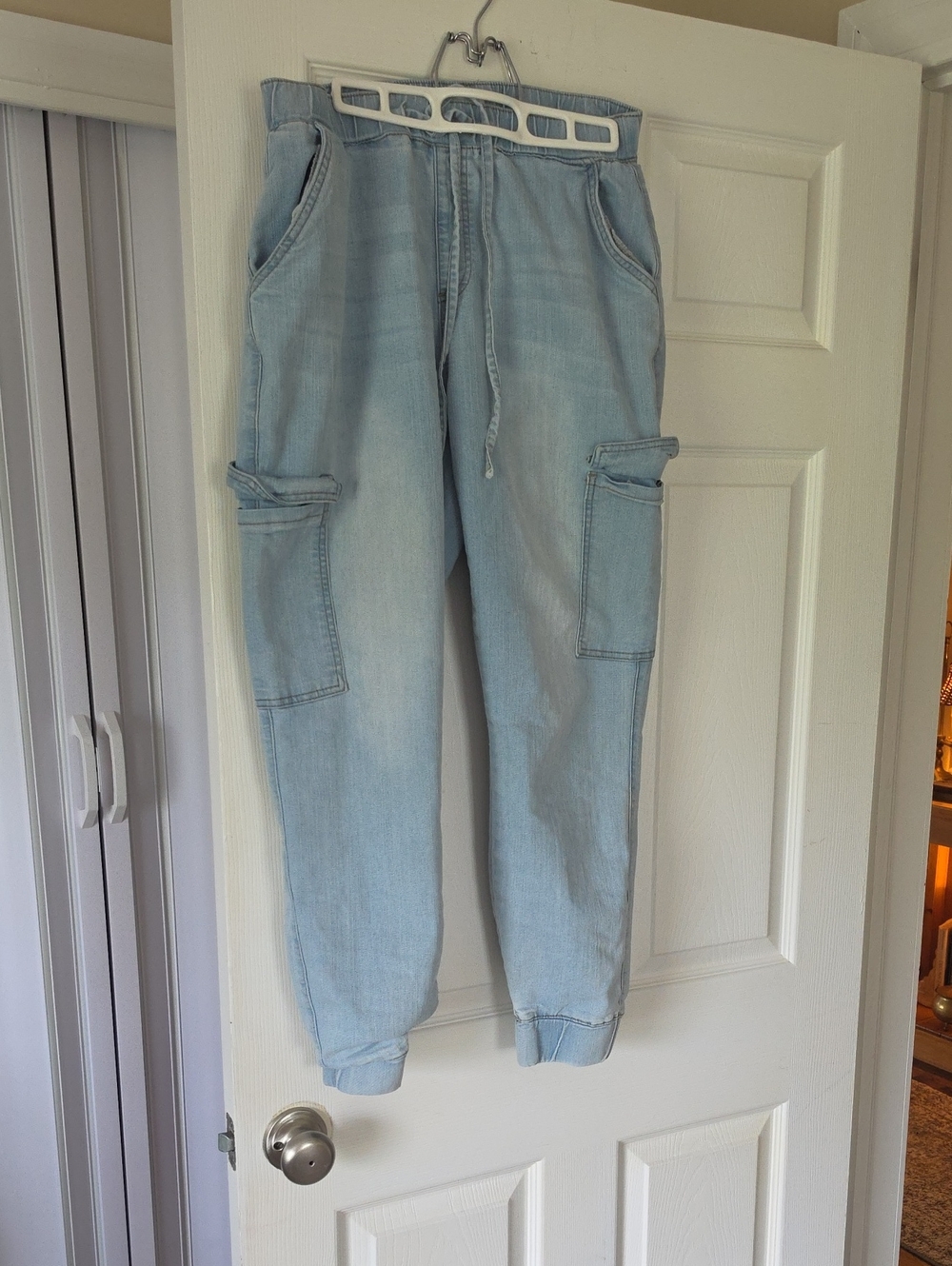 Ashley Mason Women's Cargo Jogger Pants in Blue Size 15/32